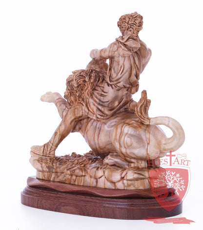 Samson on the lion, Size: 8.5" 5.5" 10" / 26CM