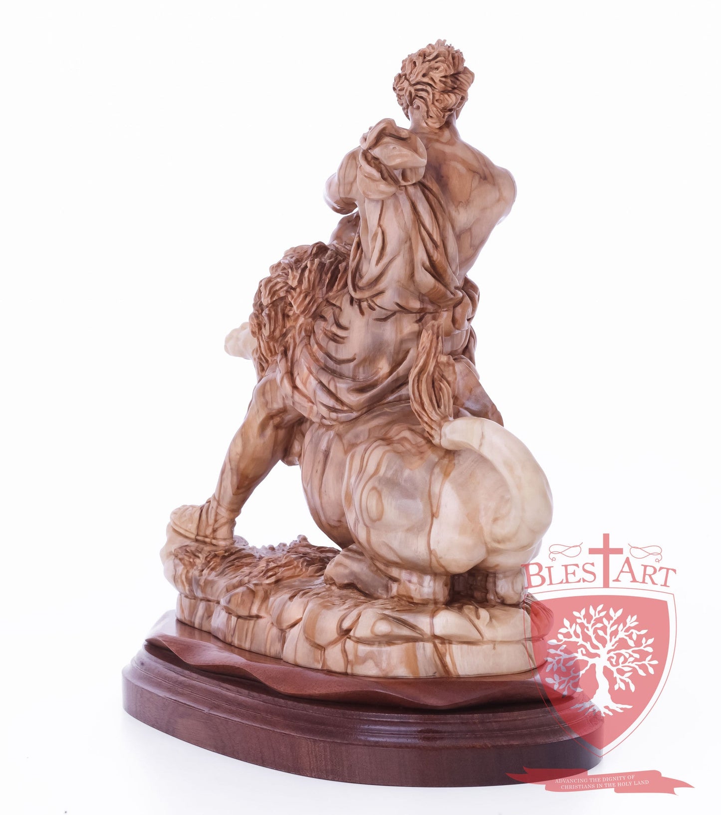 Samson on the lion, Size: 8.5" 5.5" 10" / 26CM