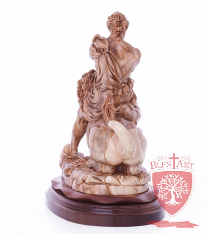 Samson on the lion, Size: 8.5" 5.5" 10" / 26CM