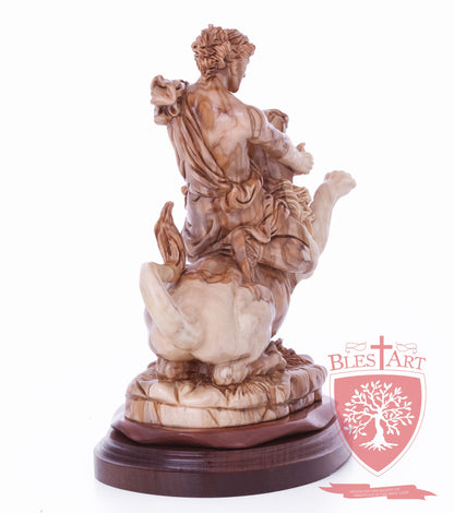 Samson on the lion, Size: 8.5" 5.5" 10" / 26CM