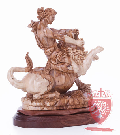 Samson on the lion, Size: 8.5" 5.5" 10" / 26CM