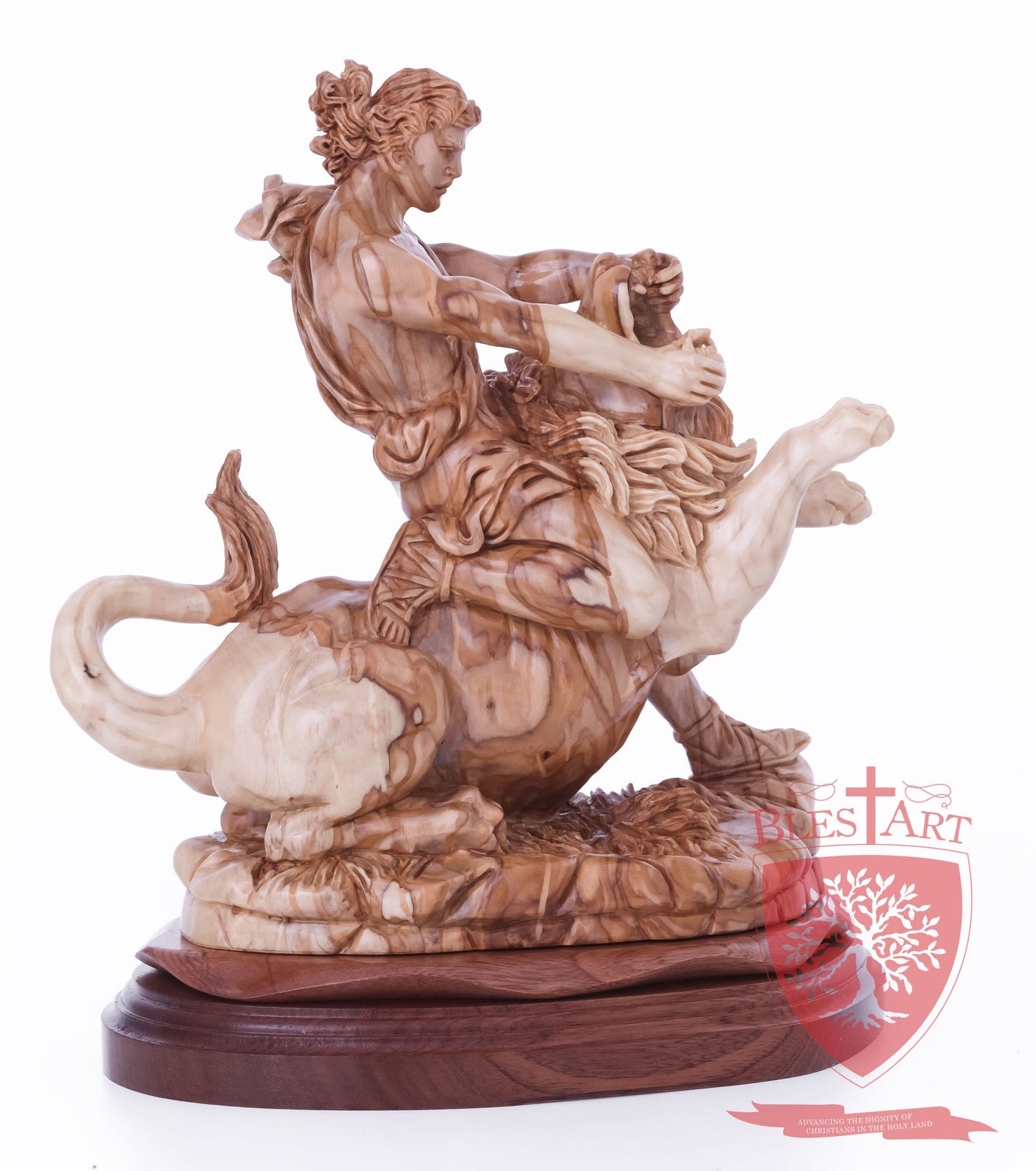Samson on the lion, Size: 8.5" 5.5" 10" / 26CM