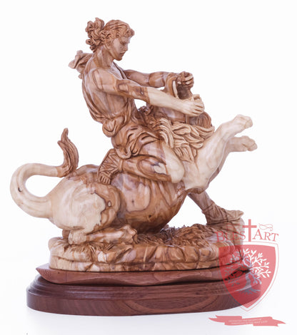 Samson on the lion, Size: 8.5" 5.5" 10" / 26CM