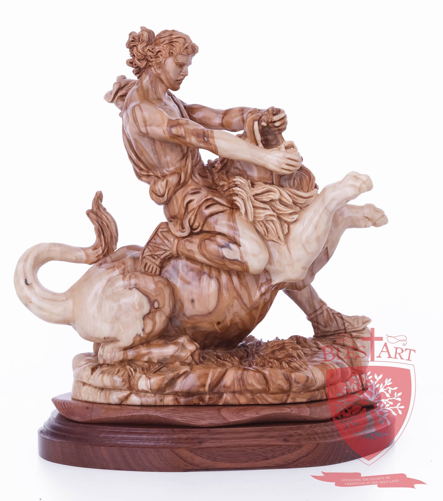 Samson on the lion, Size: 8.5" 5.5" 10" / 26CM