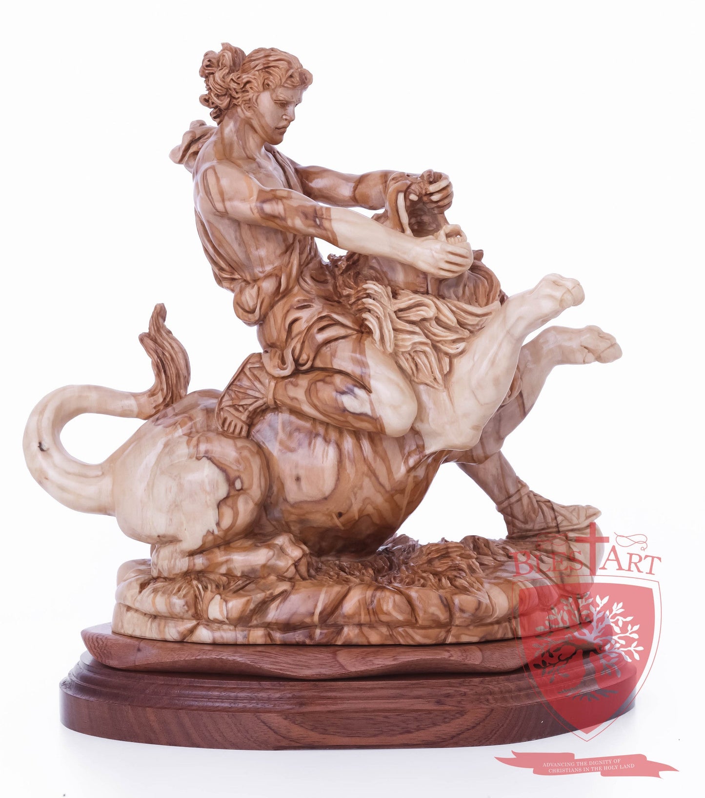 Samson on the lion, Size: 8.5" 5.5" 10" / 26CM