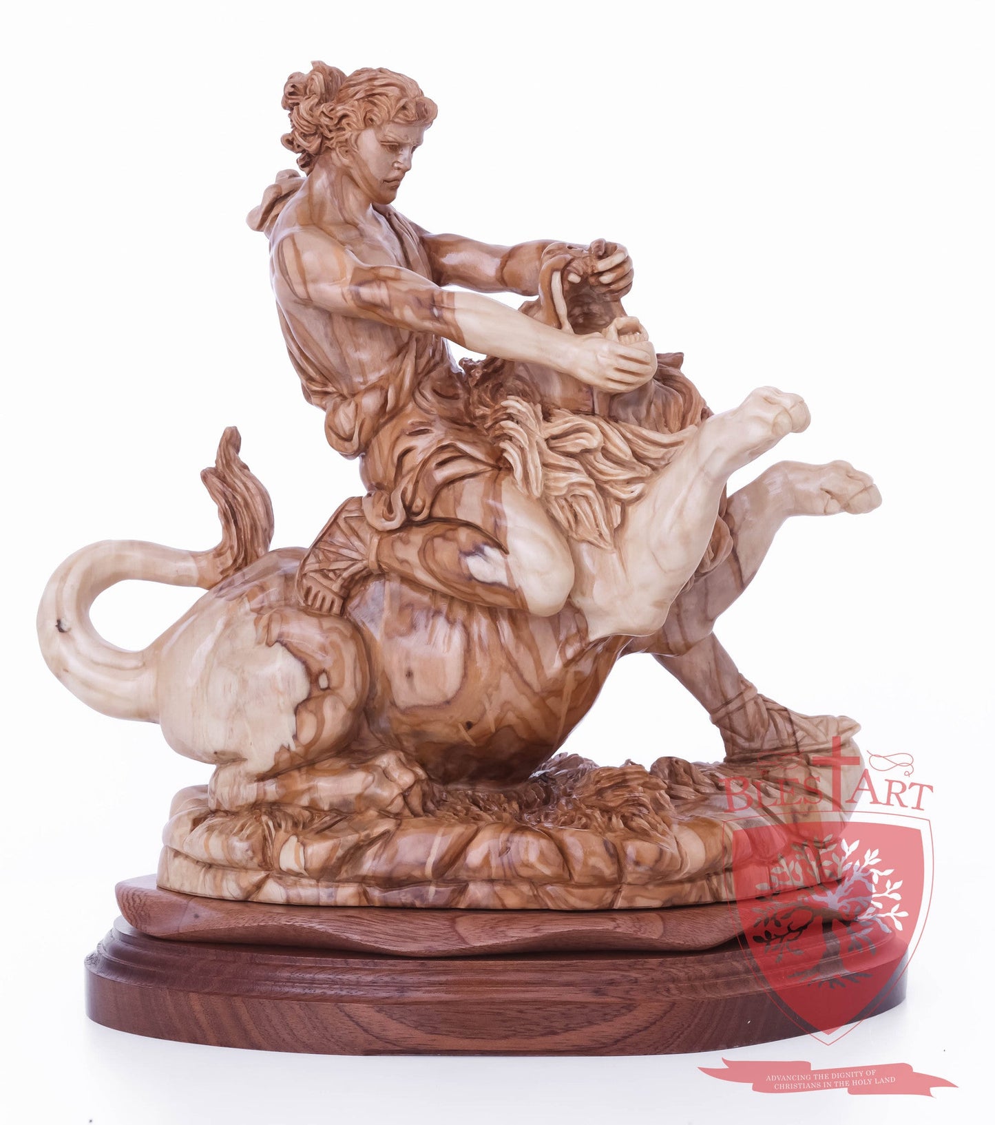 Samson on the lion, Size: 8.5" 5.5" 10" / 26CM