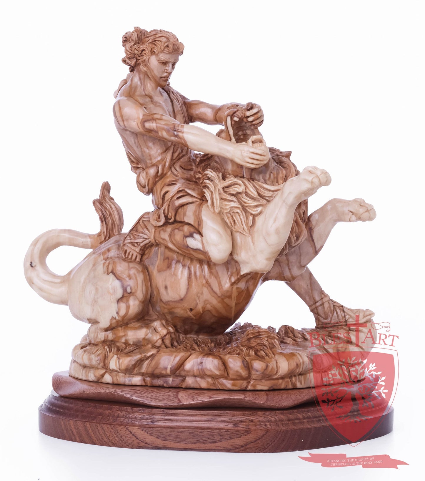 Samson on the lion, Size: 8.5" 5.5" 10" / 26CM