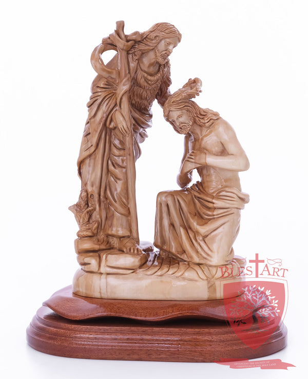 Jesus Baptism, By John The Baptist in The Jordan River, Size 9.5"/25 cm Height