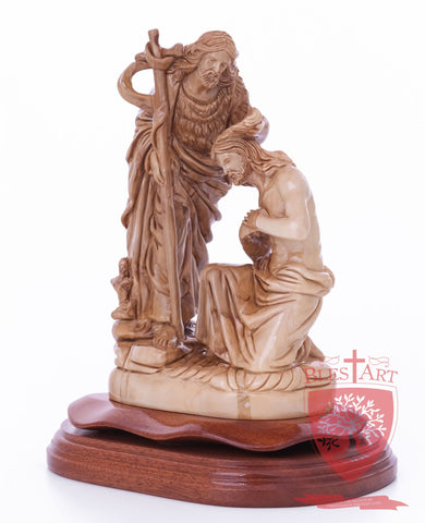 Jesus Baptism, By John The Baptist in The Jordan River, Size 9.5"/25 cm Height