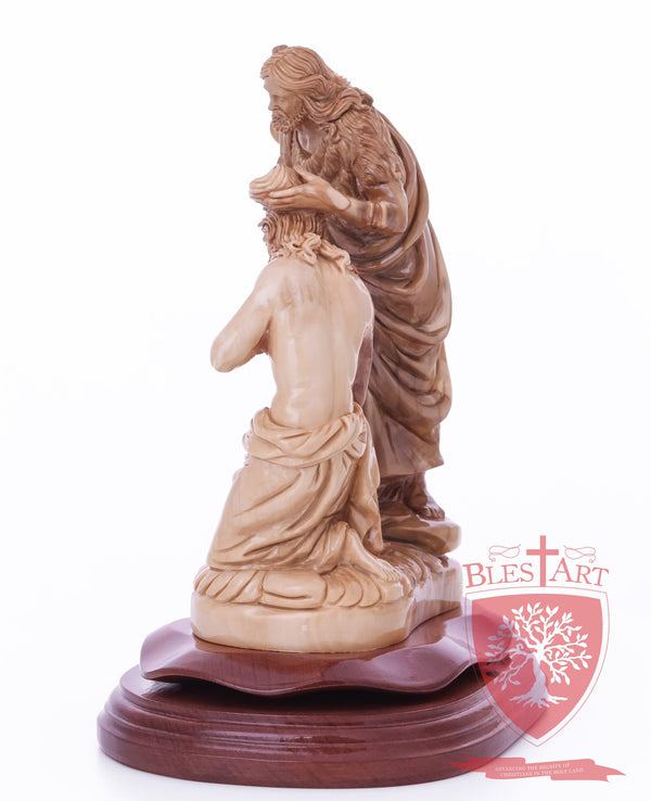 Jesus Baptism, By John The Baptist in The Jordan River, Size 9.5"/25 cm Height