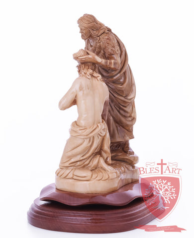 Jesus Baptism, By John The Baptist in The Jordan River, Size 9.5"/25 cm Height