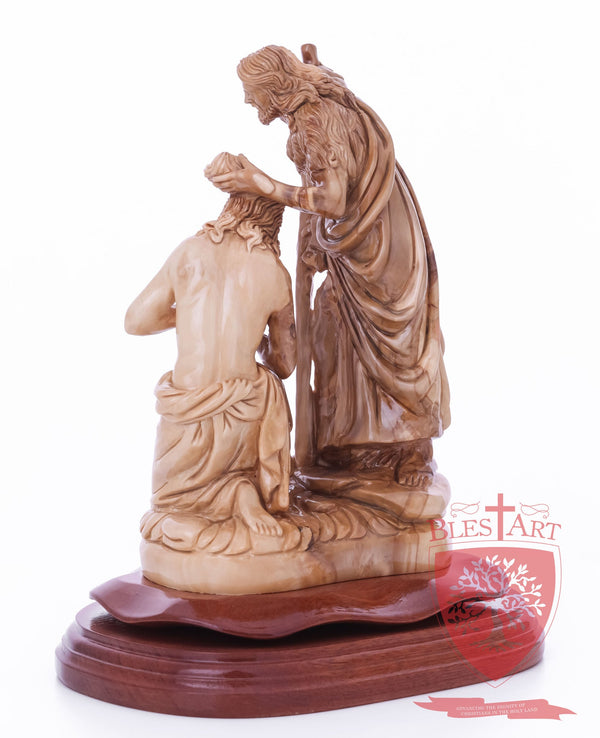 Jesus Baptism, By John The Baptist in The Jordan River, Size 9.5"/25 cm Height