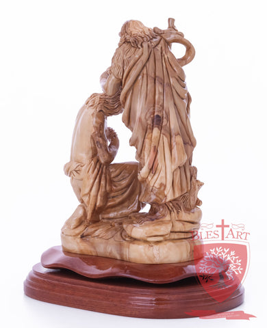 Jesus Baptism, By John The Baptist in The Jordan River, Size 9.5"/25 cm Height