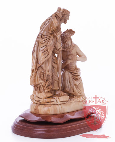 Jesus Baptism, By John The Baptist in The Jordan River, Size 9.5"/25 cm Height