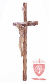 Latin Cross, with a hand Carved body, Size: 19.5"/ 49 cm