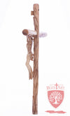 Latin Cross, with a hand Carved body, Size: 19.5"/ 49 cm