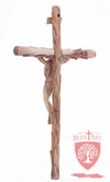 Latin Cross, with a hand Carved body, Size: 19.5"/ 49 cm