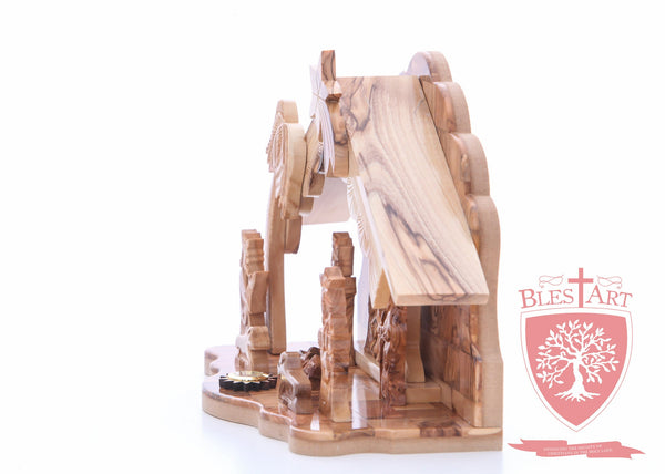 Nativity Set, with 2-d figures and Incense from the tomb of jesus Size: 9" / 25 CM