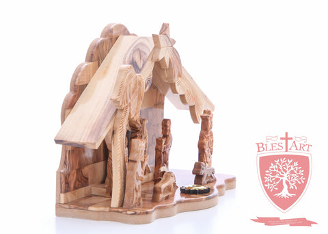 Nativity Set, with 2-d figures and Incense from the tomb of jesus Size: 9" / 25 CM