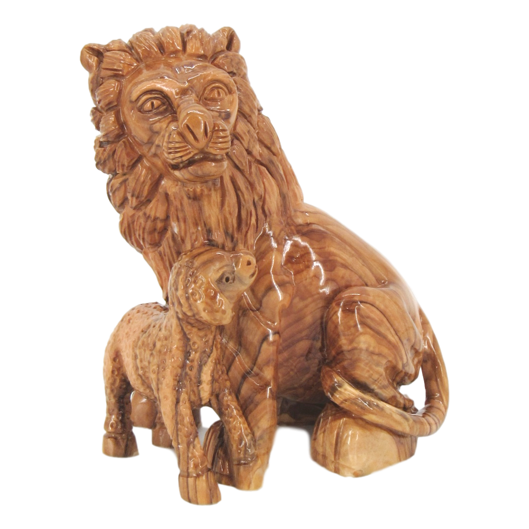 Lion and the Lamb, Size: 4" X 5" X 6" - Blest Art, Inc. 