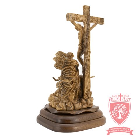 At the Feet of Jesus - Crucifixion - Olive wood