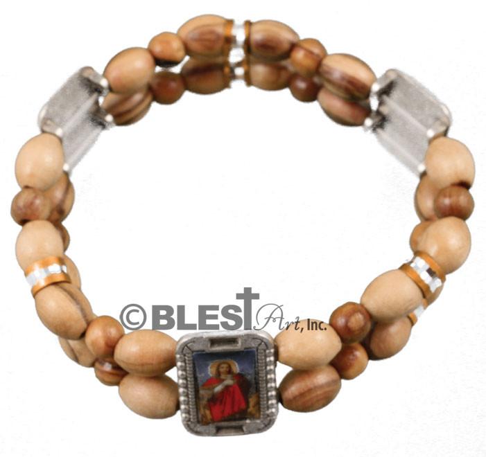 Bracelet, Elastic, with three Icons, 2.5"/6 cm - Blest Art, Inc. 