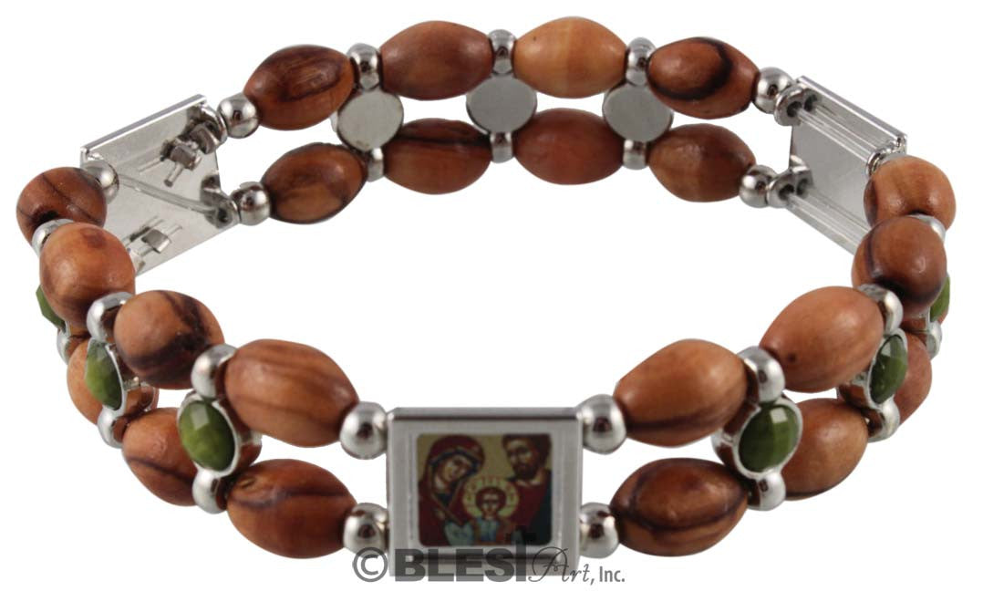 Bracelet, Elastic, Different material, different colors, 2.4"/6 cm - Blest Art, Inc. 