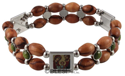 Bracelet, Elastic, Different material, different colors, 2.4"/6 cm - Blest Art, Inc. 