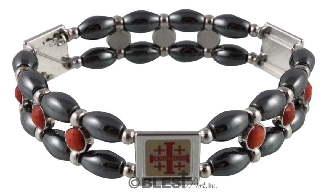 Bracelet, Elastic, Different material, different colors, 2.4"/6 cm - Blest Art, Inc. 