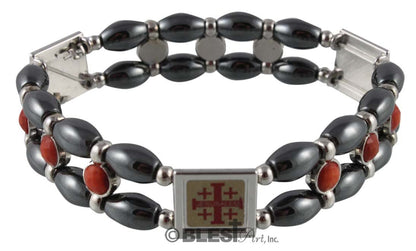 Bracelet, Elastic, Different material, different colors, 2.4"/6 cm - Blest Art, Inc. 