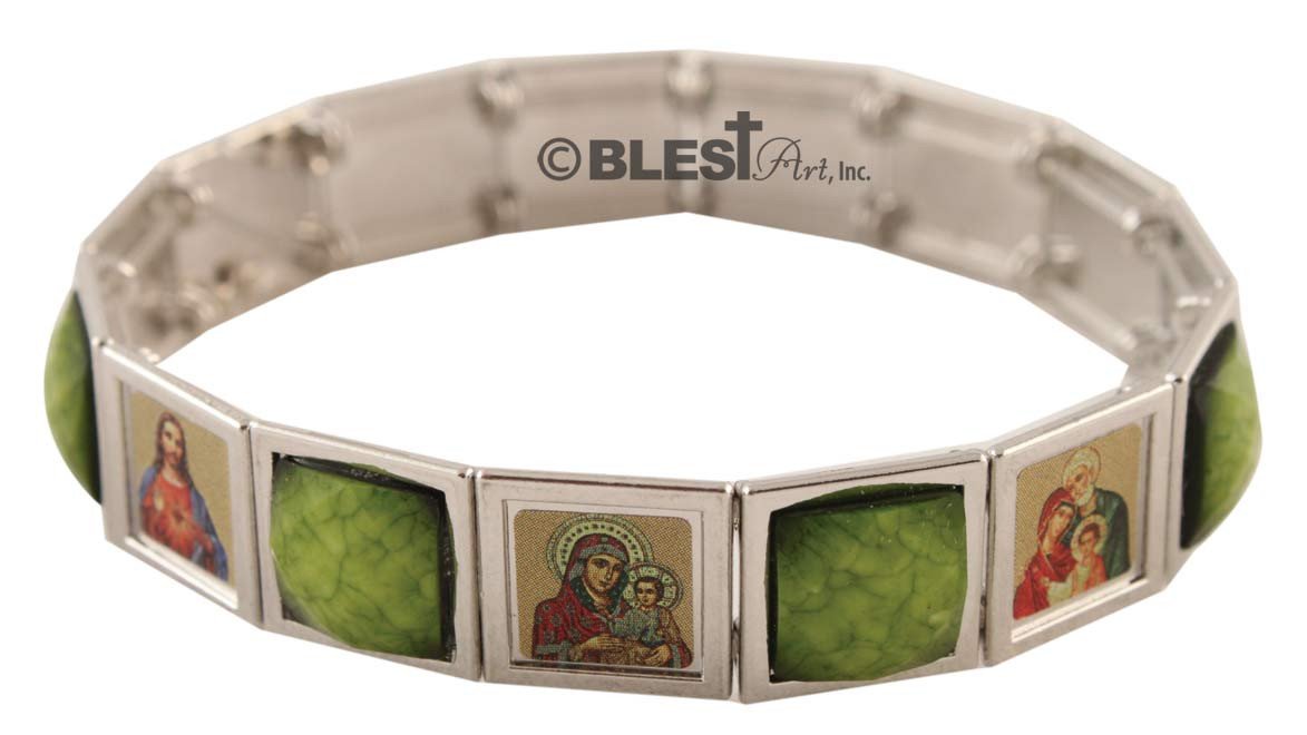 Bracelet, Different colors Faceted Stones, 2.8"/7 cm