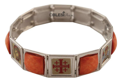 Bracelet, Different colors Faceted Stones, 2.8"/7 cm