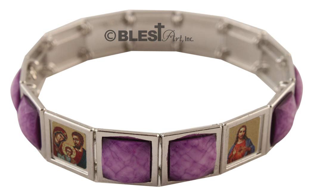 Bracelet, Different colors Faceted Stones, 2.8"/7 cm