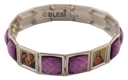 Bracelet, Different colors Faceted Stones, 2.8"/7 cm