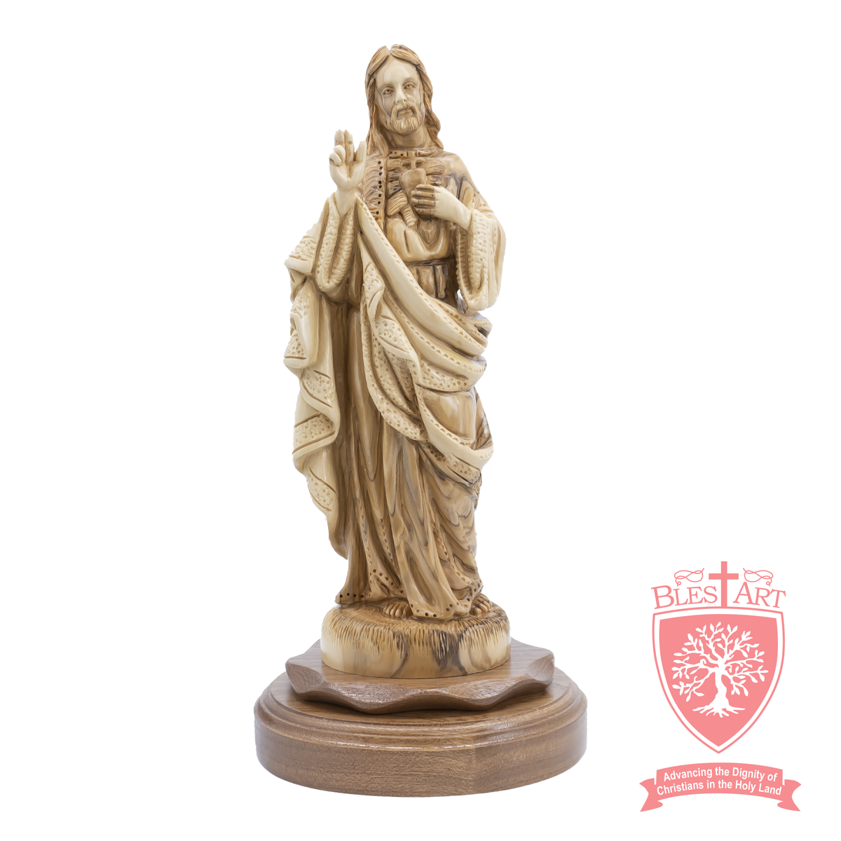 Jesus Blessing the Crowd - Olive wood