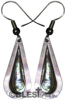 Earrings, Mother-of-pearl & Abalone seashells