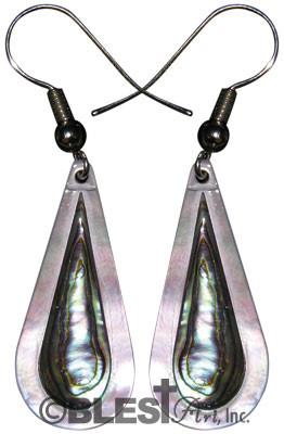 Earrings, Mother-of-pearl & Abalone seashells