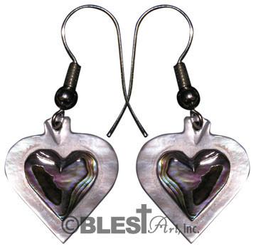 Earrings, Mother-of-pearl & Abalone seashells