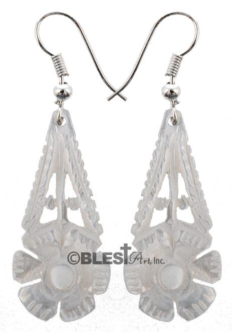 Earrings, Mother of Pearl Seashells - Blest Art, Inc. 