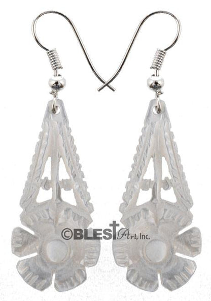 Earrings, Mother of Pearl Seashells - Blest Art, Inc. 