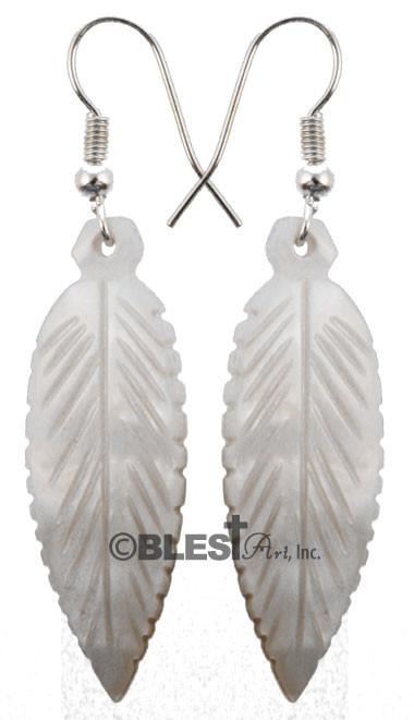 Earrings, Mother of Pearl Seashells - Blest Art, Inc. 