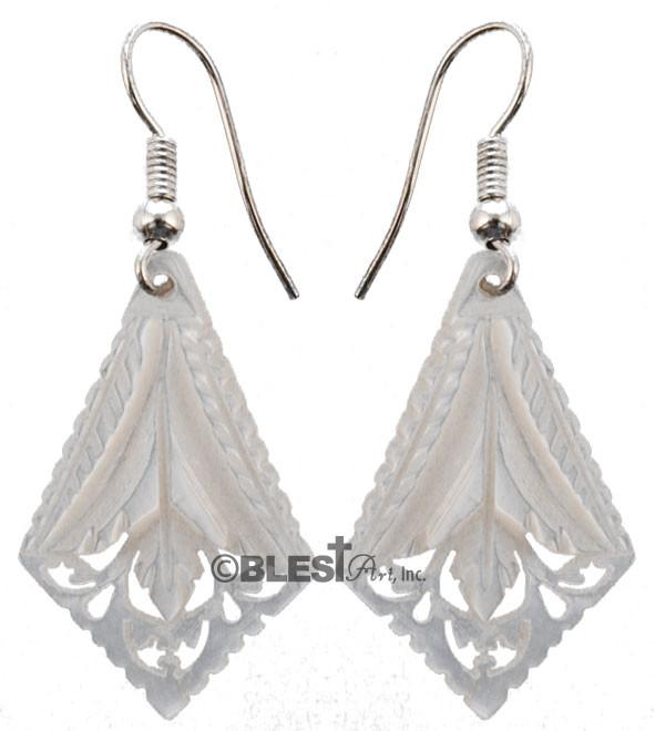 Earrings, Mother of Pearl Seashells - Blest Art, Inc. 