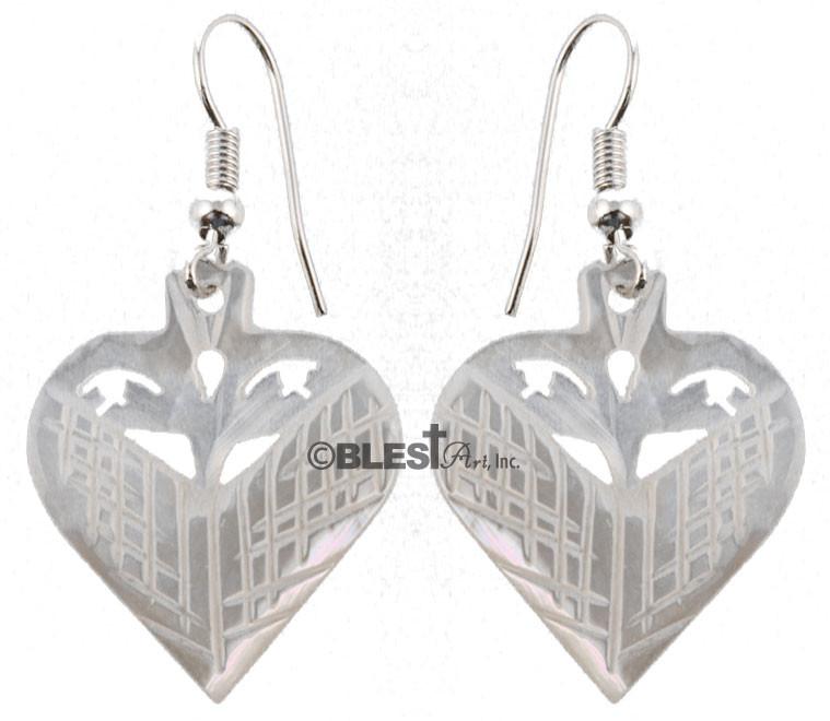 Earrings, Mother of Pearl Seashells - Blest Art, Inc. 