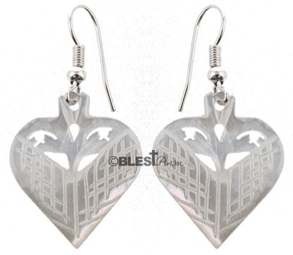 Earrings, Mother of Pearl Seashells - Blest Art, Inc. 