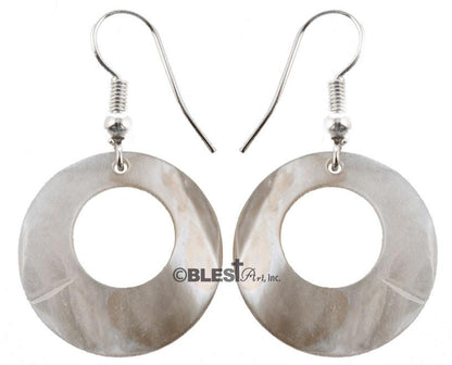 Earrings, Mother of Pearl Seashells - Blest Art, Inc. 