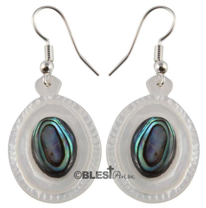Earrings, Mother-of-pearl & Abalone seashells