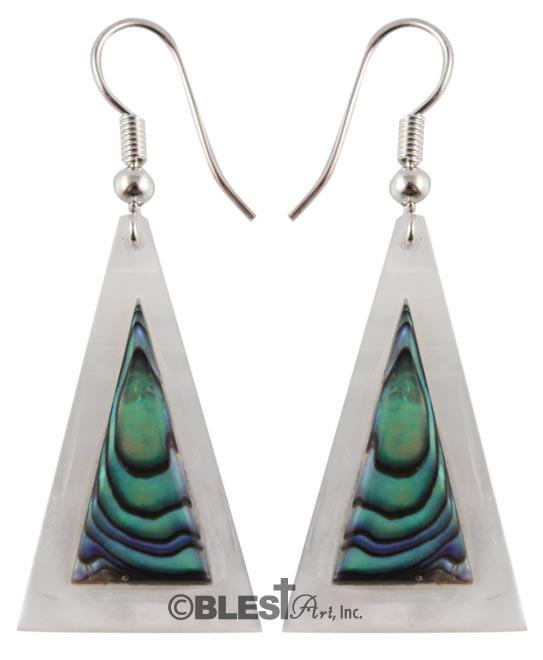 Earrings, Mother-of-pearl & Abalone seashells