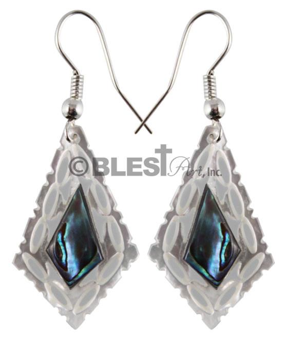 Earrings, Mother-of-pearl & Abalone seashells