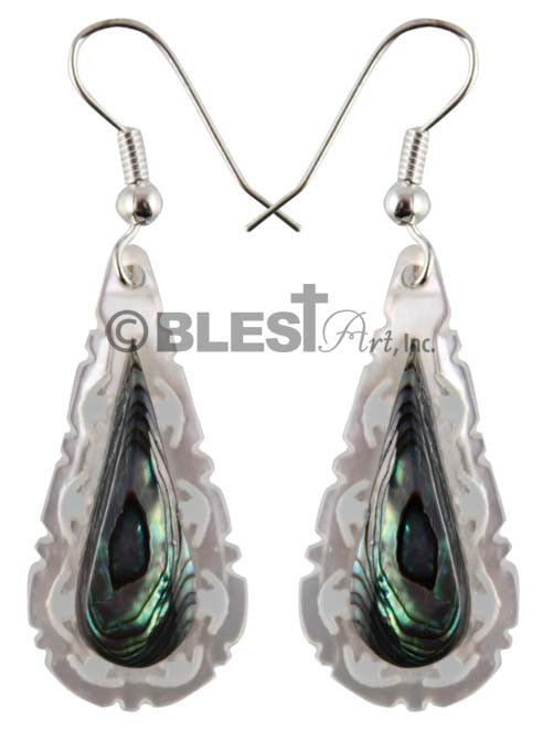 Earrings, Mother-of-pearl & Abalone seashells
