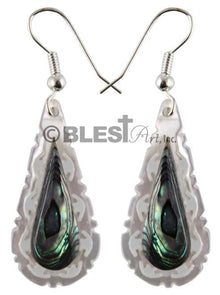 Earrings, Mother-of-pearl & Abalone seashells